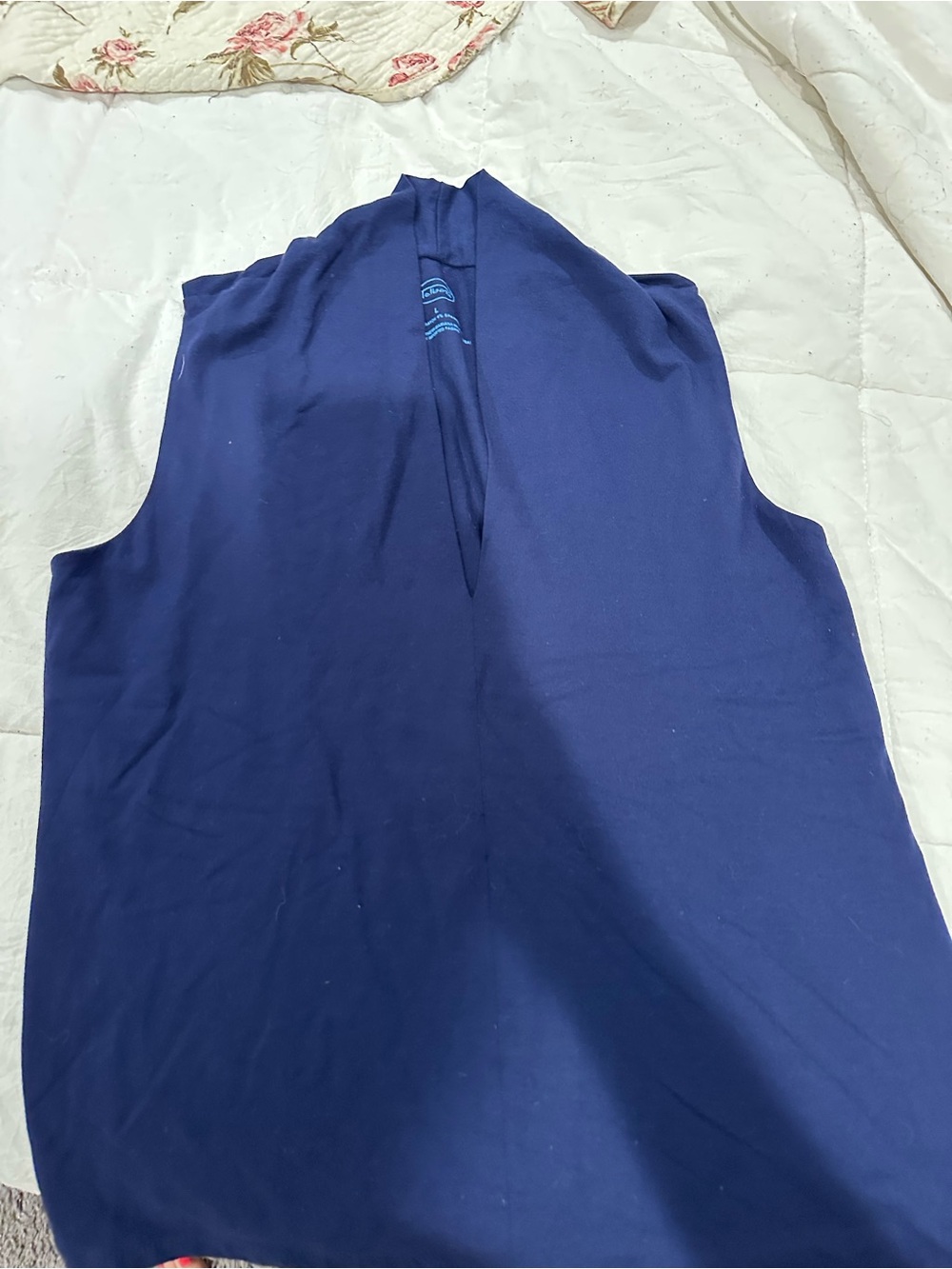 Talbots Navy Sleeveless V-Notch Tank Top